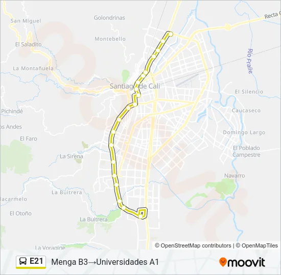 E21 Bus Line Map