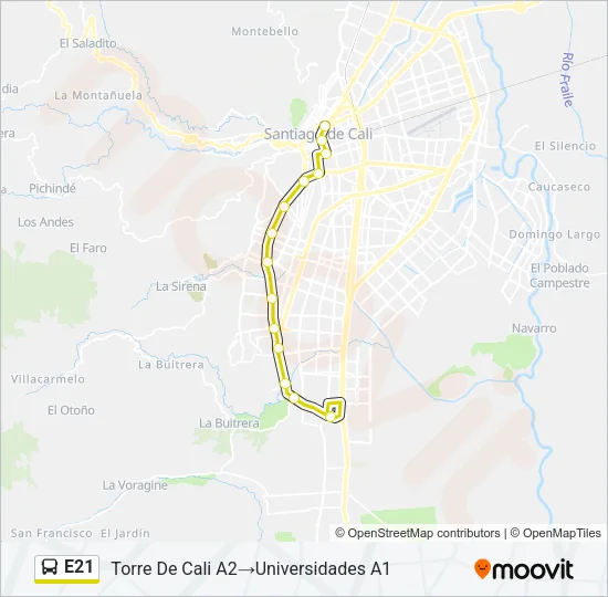 E21 Bus Line Map