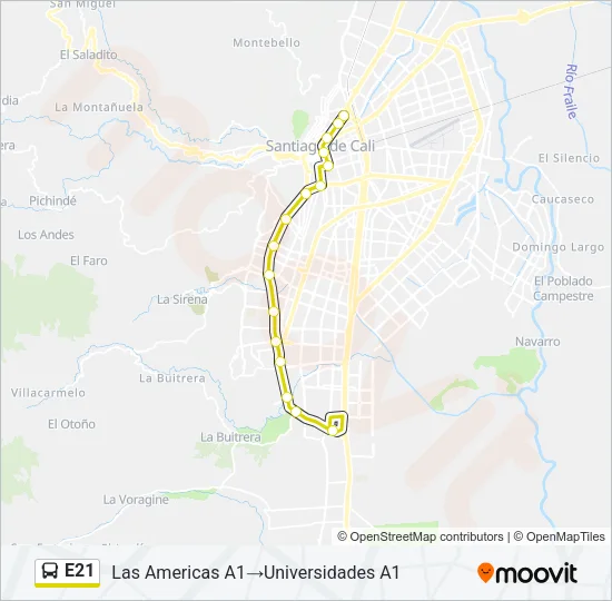 E21 Bus Line Map