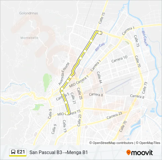 E21 Bus Line Map