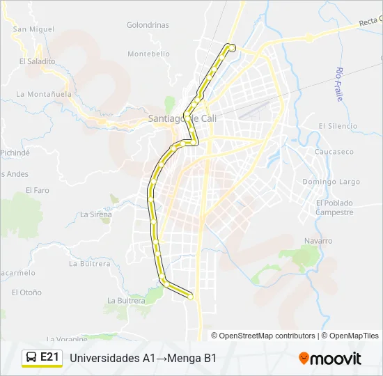 E21 Bus Line Map