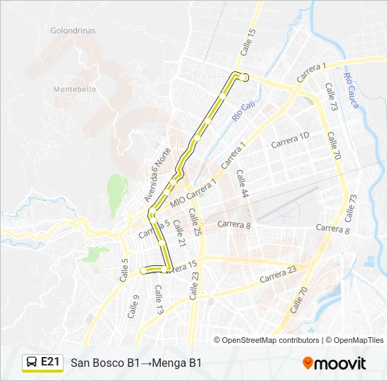 E21 Bus Line Map