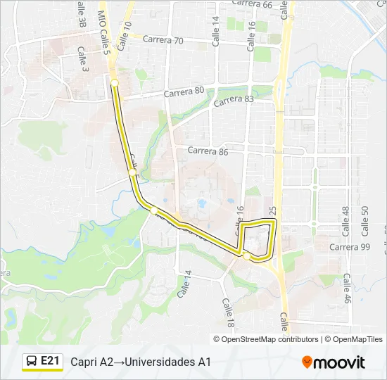 E21 Bus Line Map