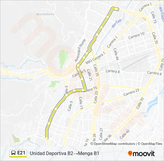 E21 Bus Line Map