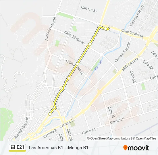E21 Bus Line Map