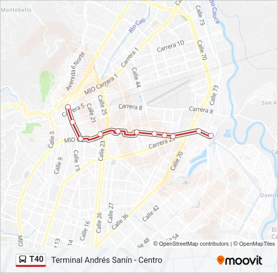 T40 Bus Line Map