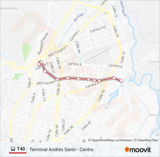 T40 Bus Line Map