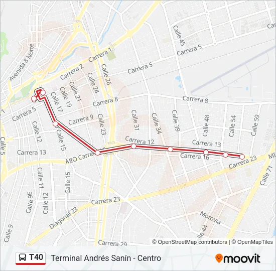 T40 Bus Line Map