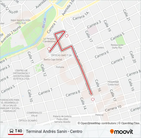 T40 Bus Line Map