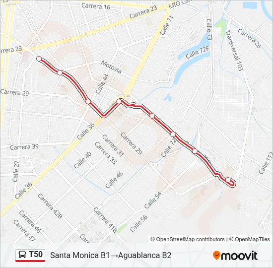 T50 Bus Line Map
