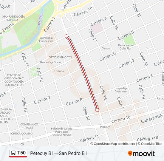 T50 Bus Line Map