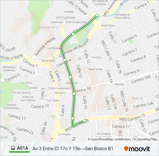 A01A Bus Line Map