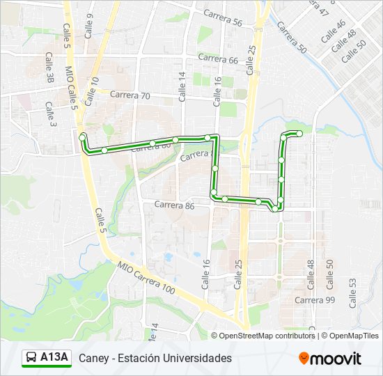 A13A bus Line Map
