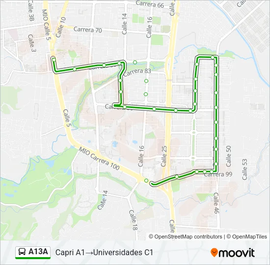 A13A Bus Line Map