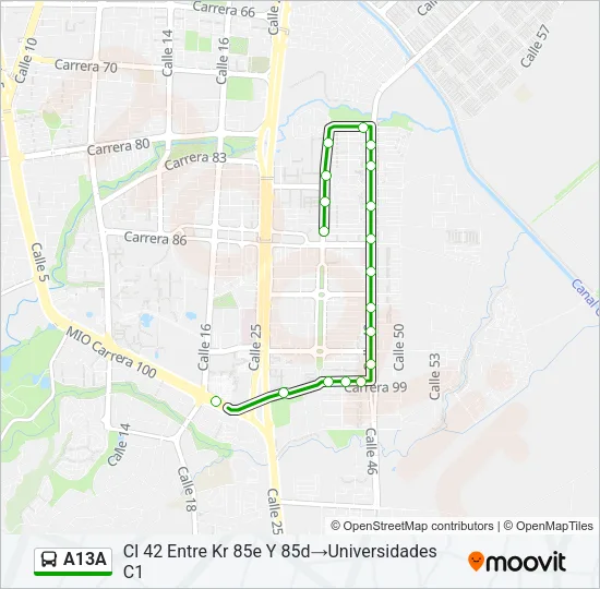 A13A Bus Line Map