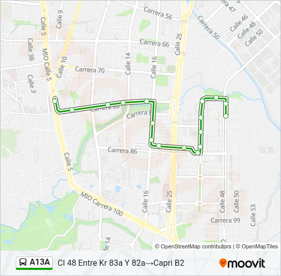 A13A Bus Line Map