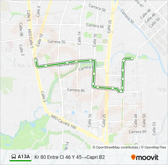 A13A Bus Line Map