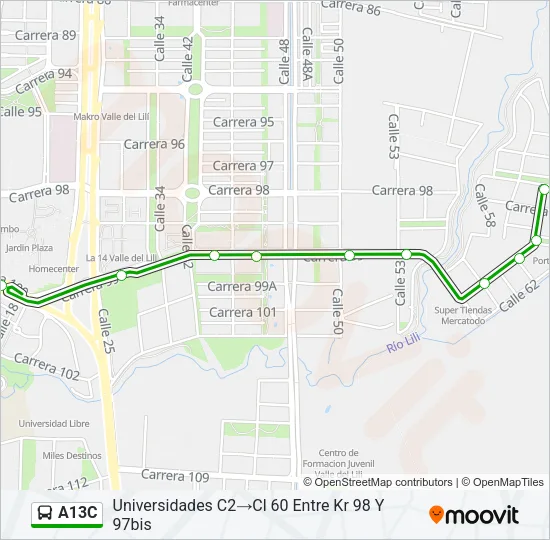 A13C Bus Line Map