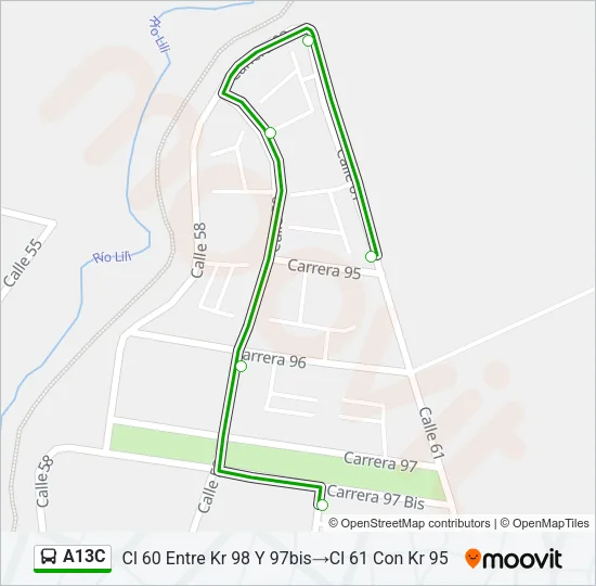 A13C Bus Line Map