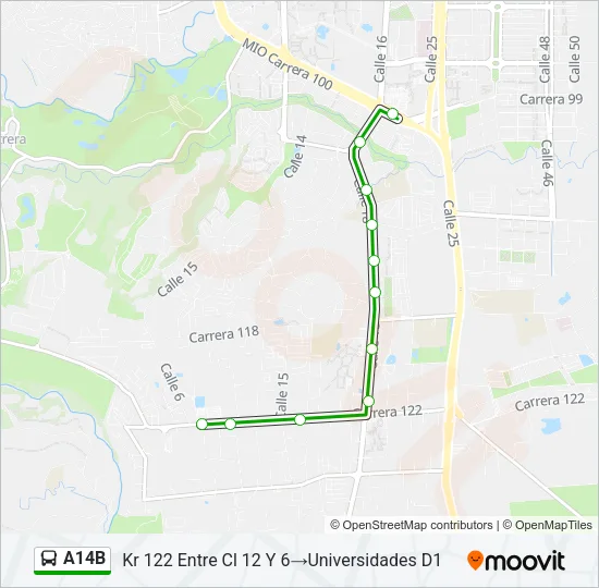 A14B Bus Line Map