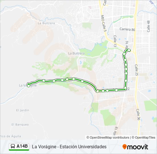 A14B bus Line Map