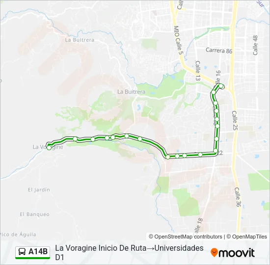A14B Bus Line Map
