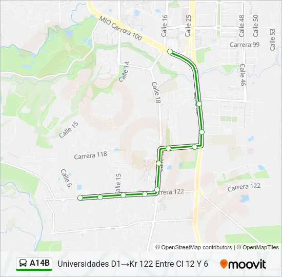 A14B Bus Line Map
