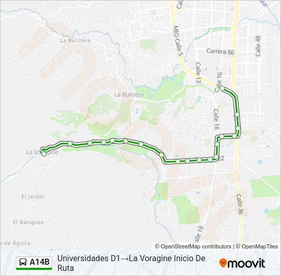 A14B Bus Line Map