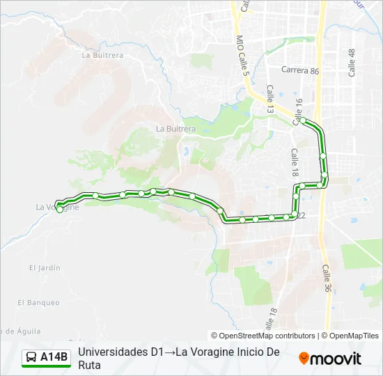 A14B Bus Line Map