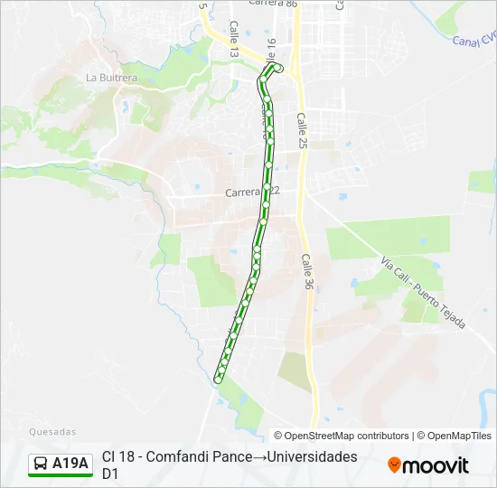 A19A Bus Line Map