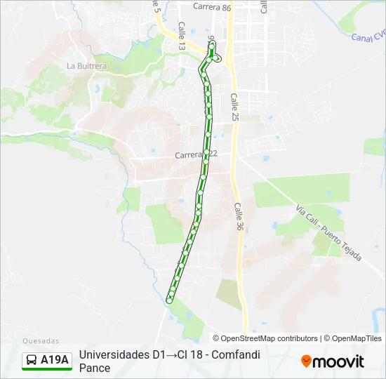 A19A Bus Line Map