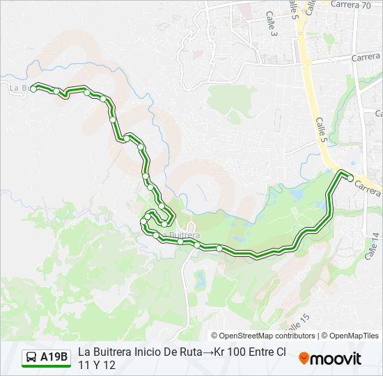 A19B bus Line Map