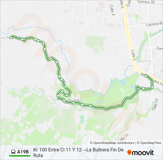 A19B Bus Line Map