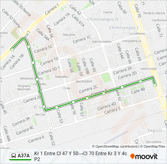 A37A Bus Line Map