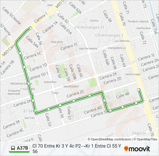 A37B Bus Line Map