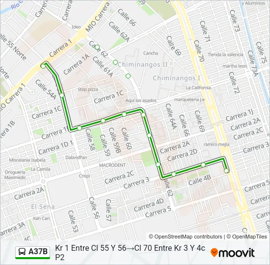 A37B Bus Line Map
