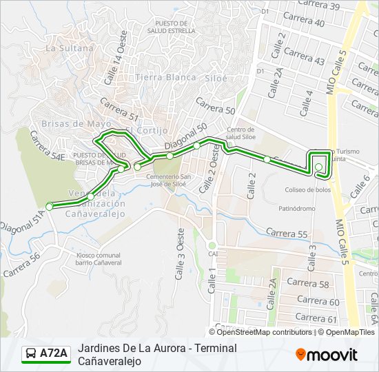 A72A bus Line Map