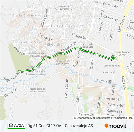 A72A Bus Line Map