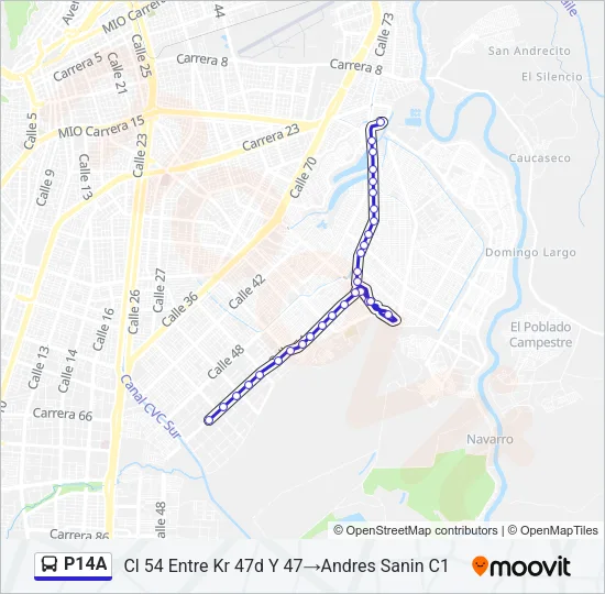 P14A Bus Line Map