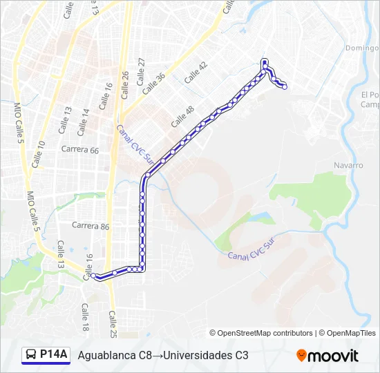 P14A Bus Line Map