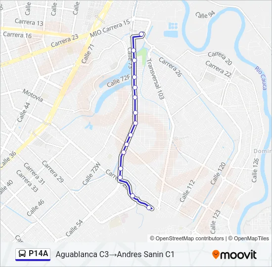 P14A Bus Line Map