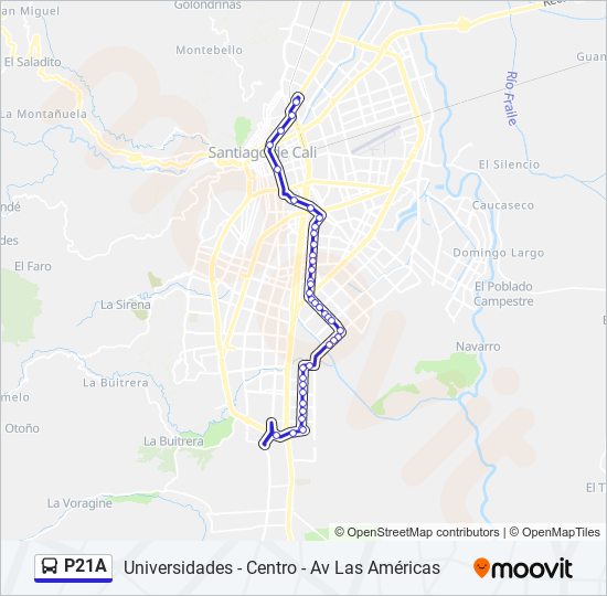 Mapa de P21A de autobús