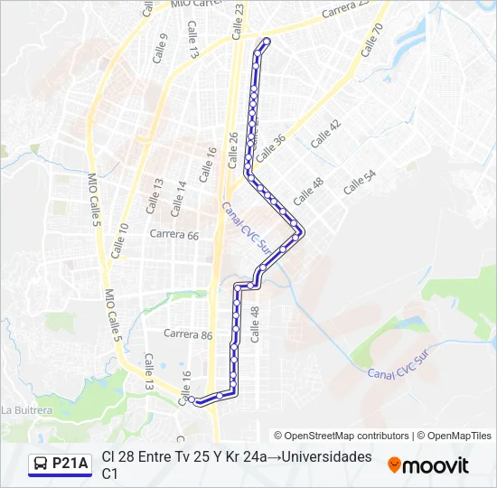 P21A Bus Line Map