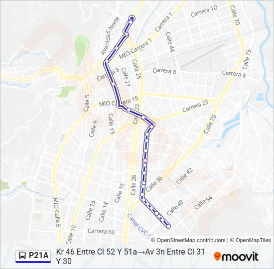 P21A Bus Line Map
