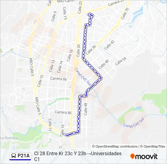 P21A Bus Line Map