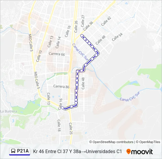 P21A Bus Line Map