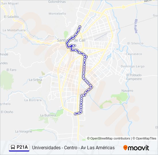Mapa de P21A de autobús