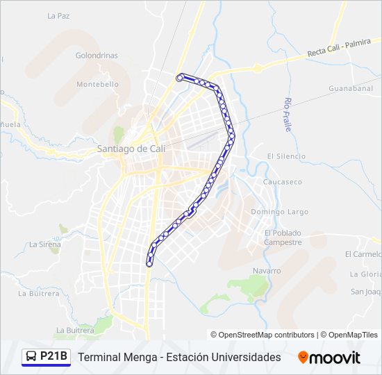 Mapa de P21B de autobús