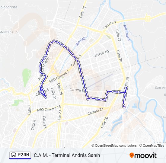 Mapa de P24B de autobús