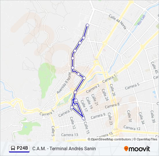 Mapa de P24B de autobús